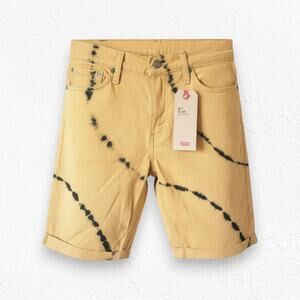 Levi's 511 Yellow Tie Dye Slim Roquefort 11 Inch Jorts Jean Shorts Size 30